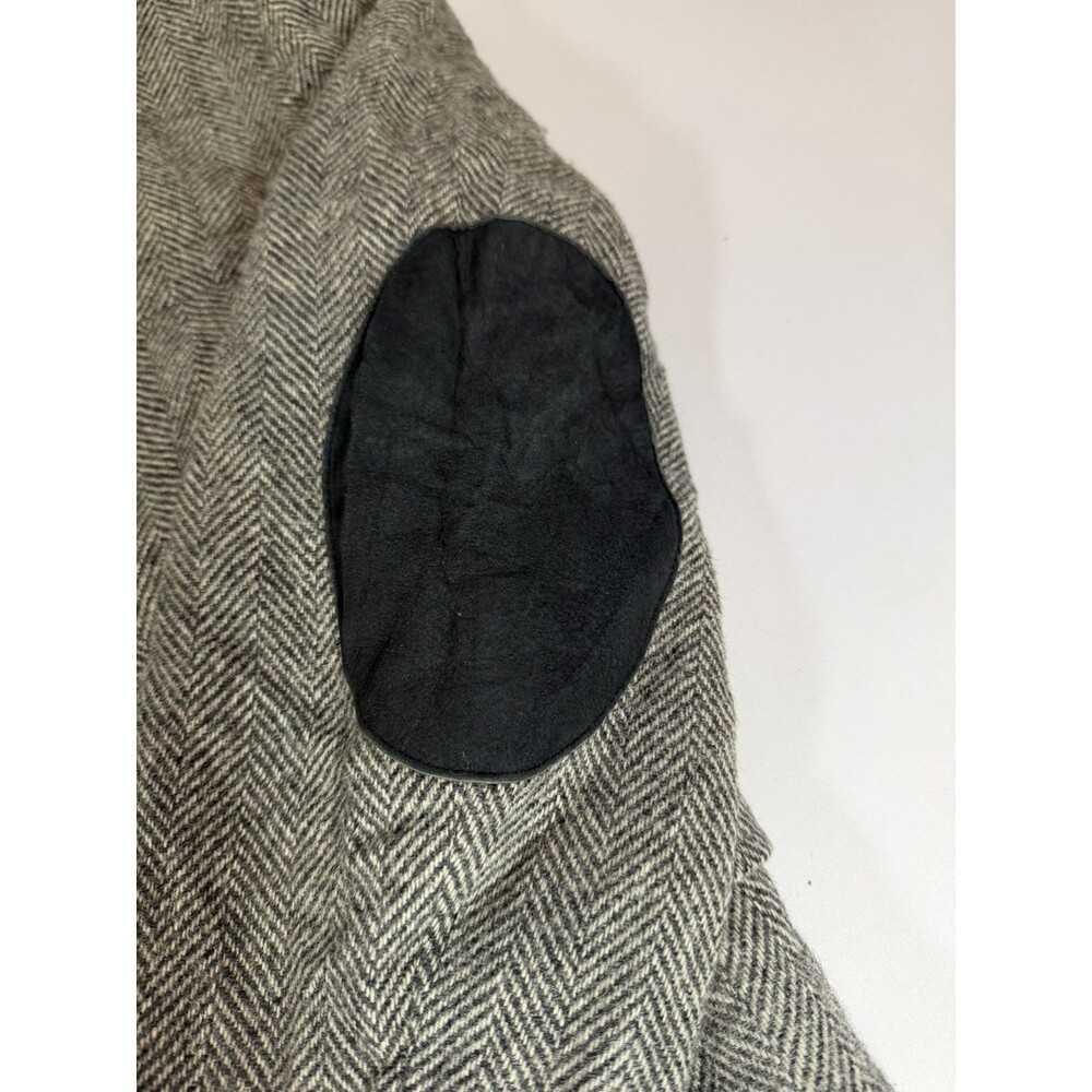 Vintage Haggar Imperial Herringbone Wool Blazer Elbow Patches USA - Picture 7 of 16
